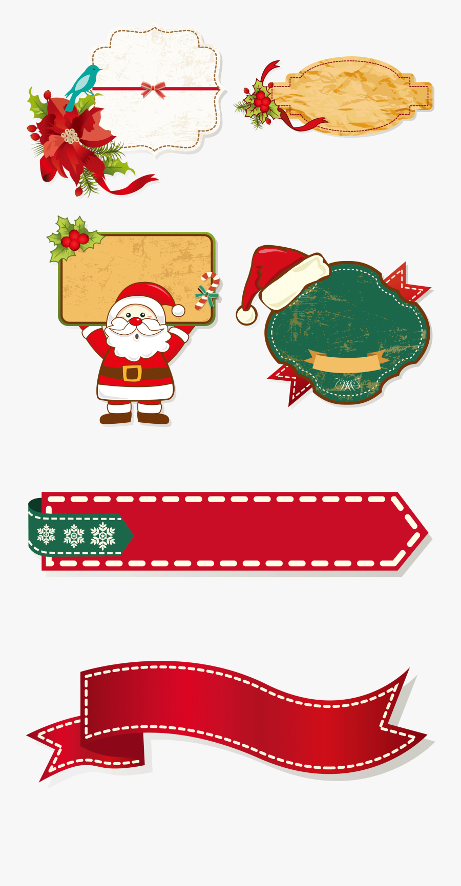 Claus Christmas Decoration Cartoon Collection - Santa Claus Borders Christmas, Transparent Clipart