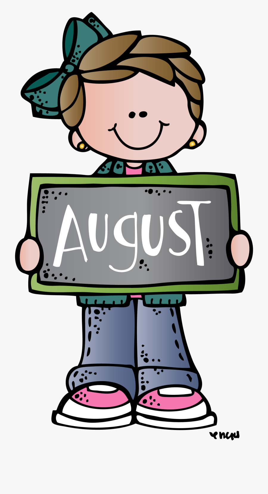 August Mel Melonheadz At School Clip Art, School - August Clipart, Transparent Clipart