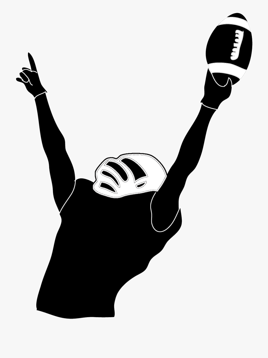 Victory - Football Player Clipart Black, Transparent Clipart