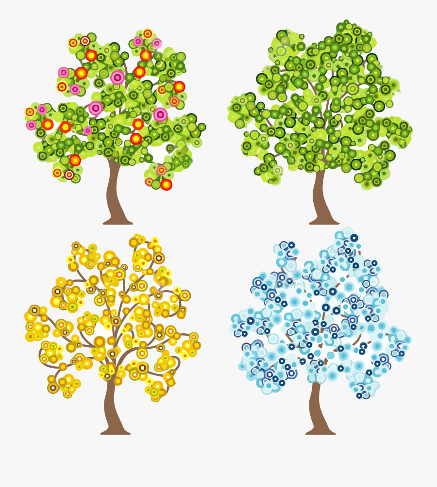 Transparent Tree Clipart Png - Four Trees Clipart, Transparent Clipart
