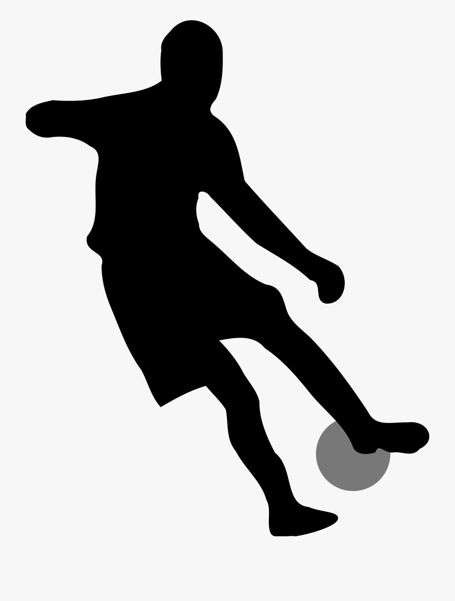 Children Playing Football Clipart - Soccer Player Silhouette No Background, Transparent Clipart