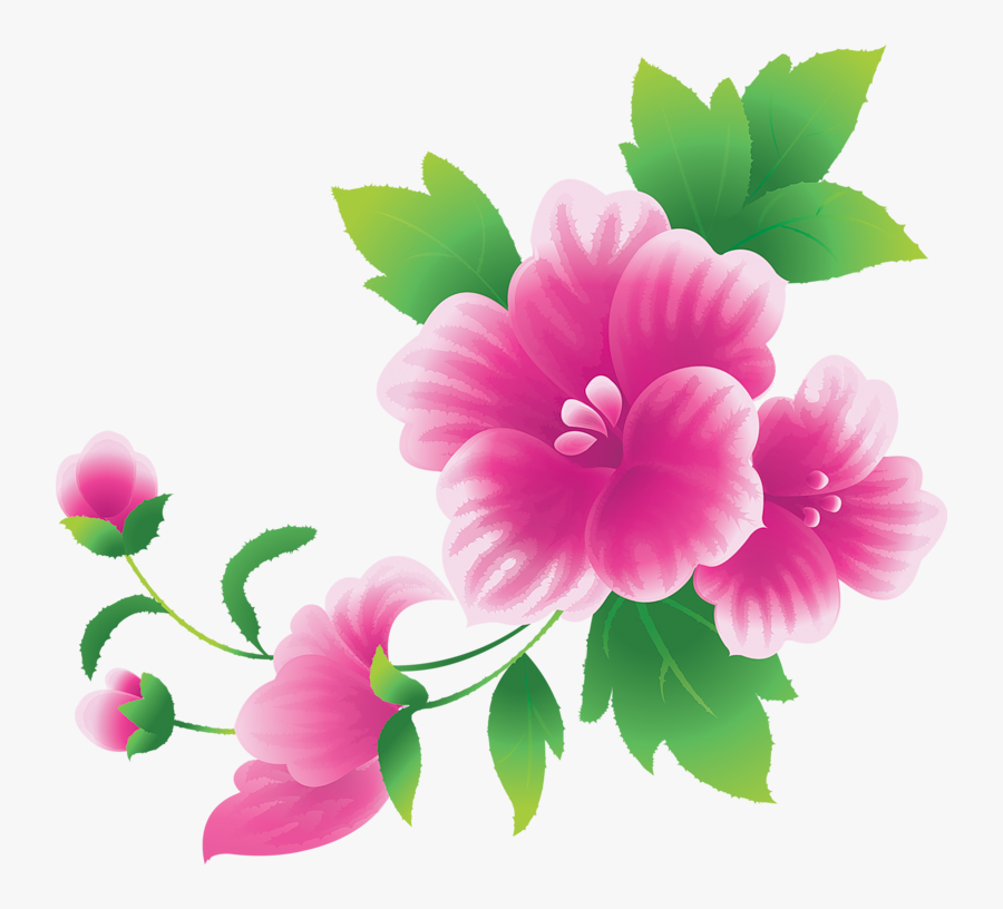 Large Pink Flowers Clipart - Pink Flowers Clipart, Transparent Clipart
