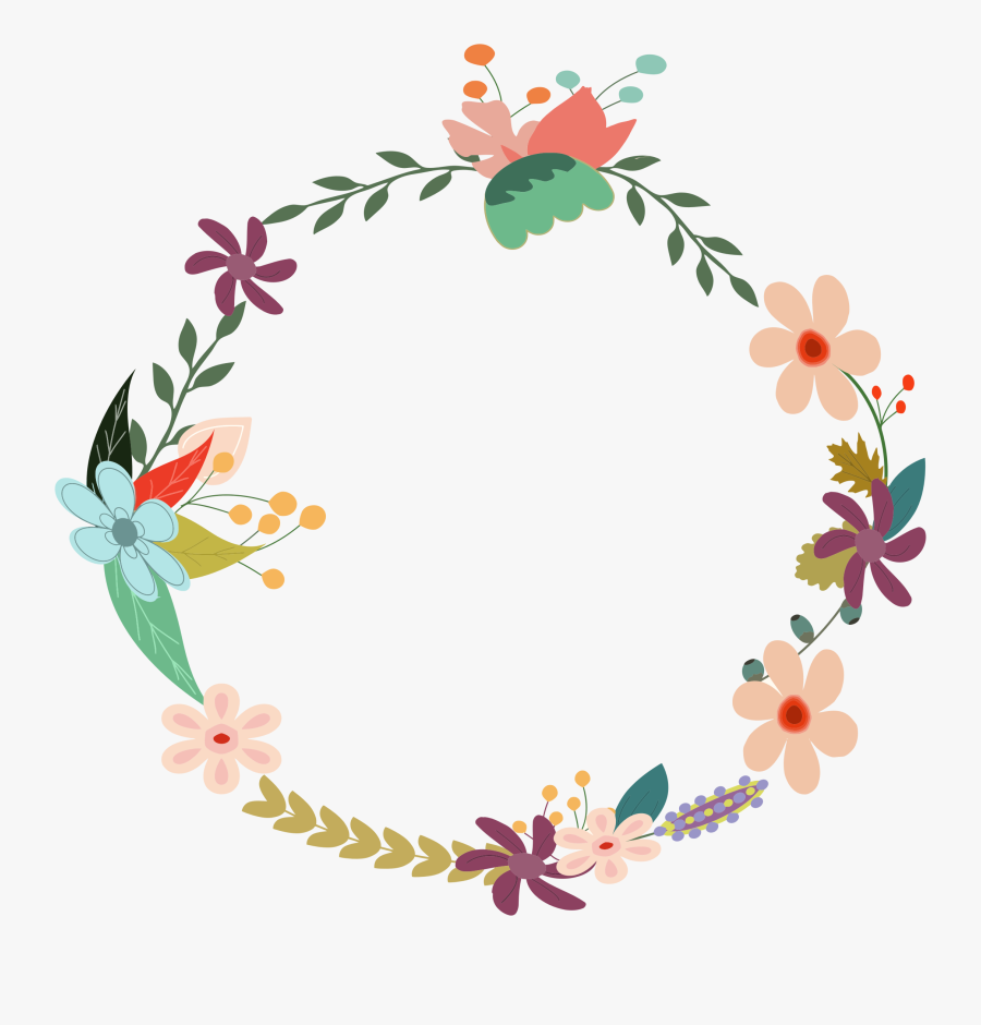 Vintage Floral Wreath By - Vector Floral Vintage Png, Transparent Clipart