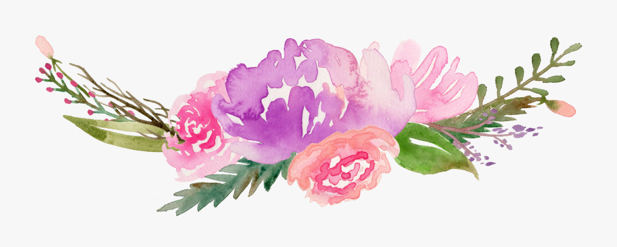 Royalty Free Flowers Watercolor Painting Clip Art Along - Water Paint Flowers Png, Transparent Clipart