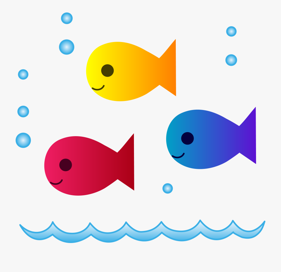 Cute School Of Fish Swimming Free - Cartoon School Of Fish, Transparent Clipart