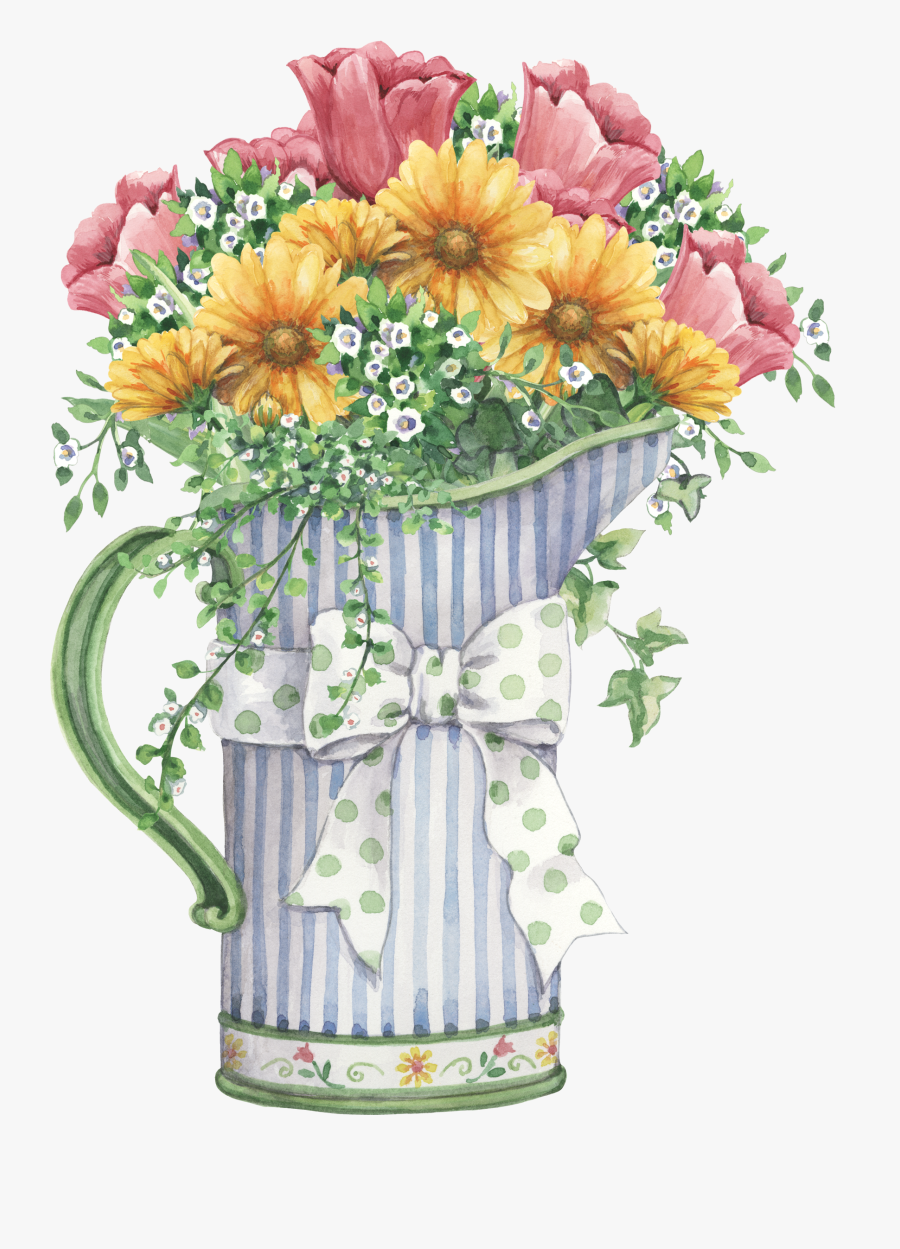 Vintage Flower Vase Png, Transparent Clipart