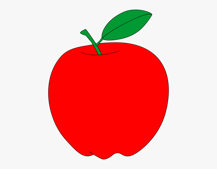 Red Apple With Green Leaf Free Vector Clipart - Transparent Background Apple Clipart, Transparent Clipart