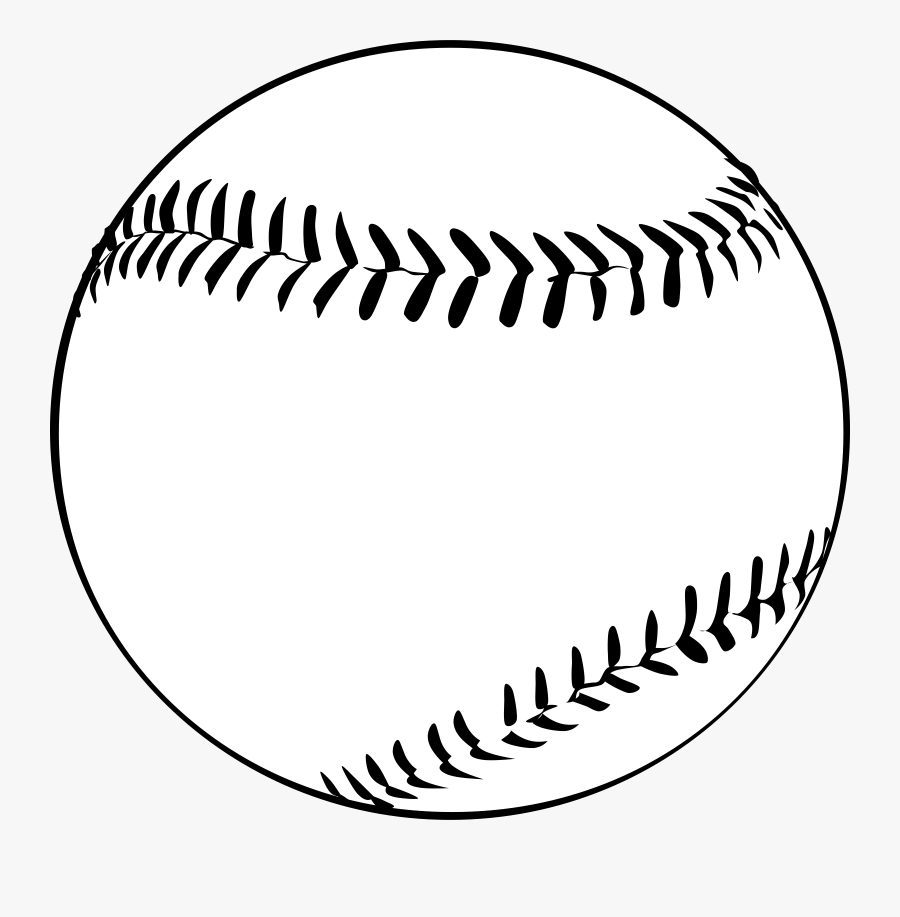 Baseball Clipart - Black And White Softball, Transparent Clipart