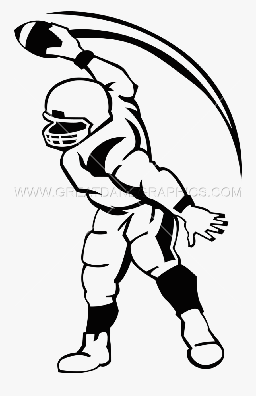 Player Touchdown Production Ready - Football Player Making A Touchdown Drawing, Transparent Clipart