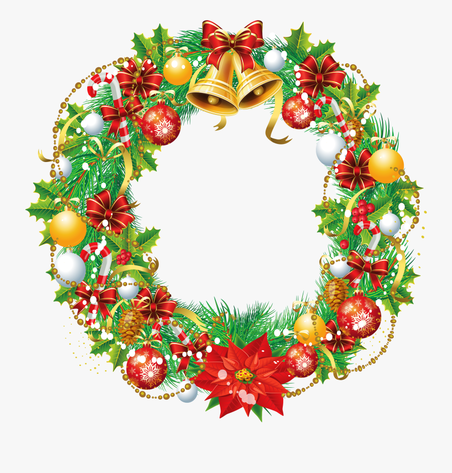 Cartoon Christmas Wreath Png, Transparent Clipart