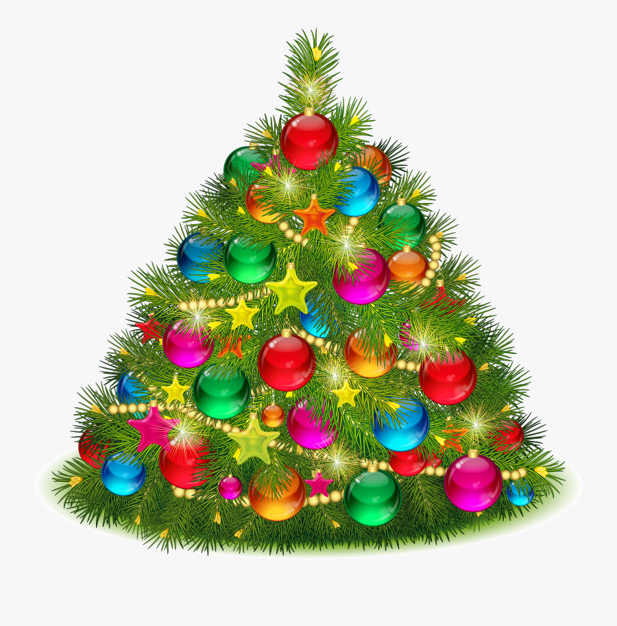 Christmas Tree Cliparts - Decorated Christmas Tree Clipart, Transparent Clipart