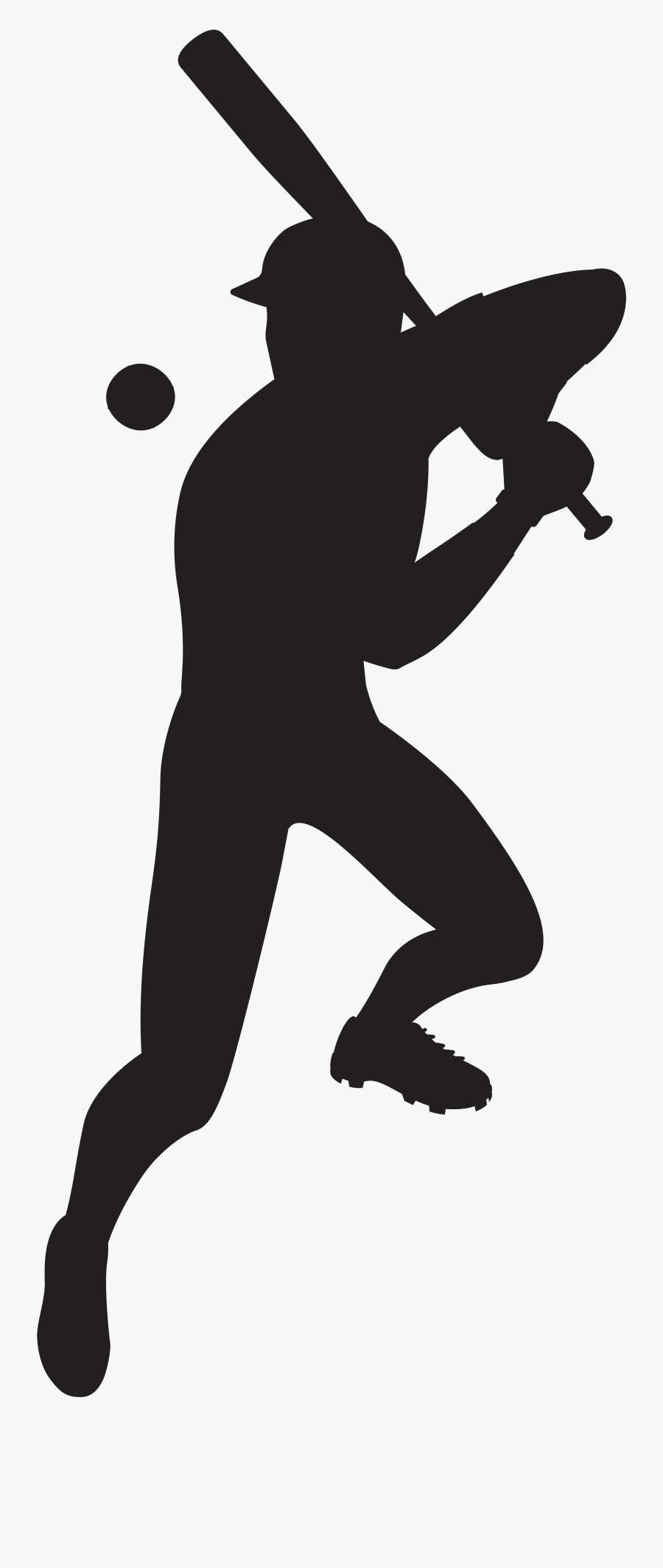 Clip Art Player Black And White - Baseball Player Silhouette Png, Transparent Clipart