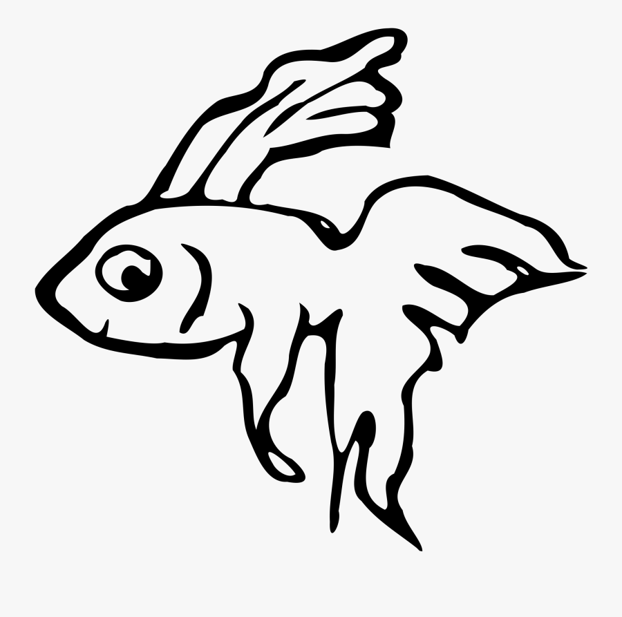 Gold Crown Clipart - Betta Fish Clipart Black And White, Transparent Clipart
