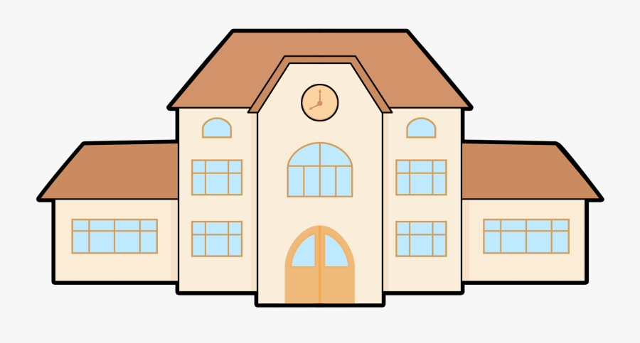 School Clipart Easy - School Building Cartoon Png, Transparent Clipart