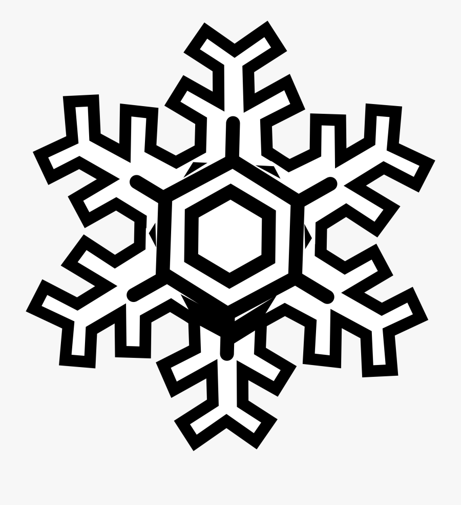Snowflake - Clipart - Black - And - White - Black And White Holiday, Transparent Clipart