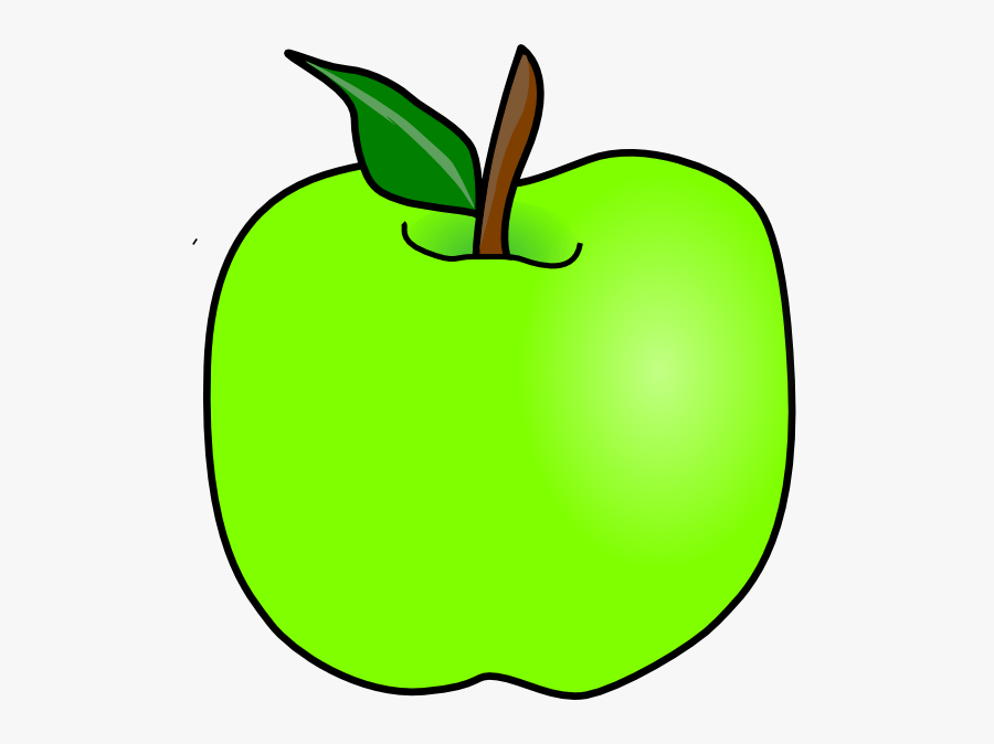 Thumb Image - Manzana Verde Con Tallo Y Hoja, Transparent Clipart