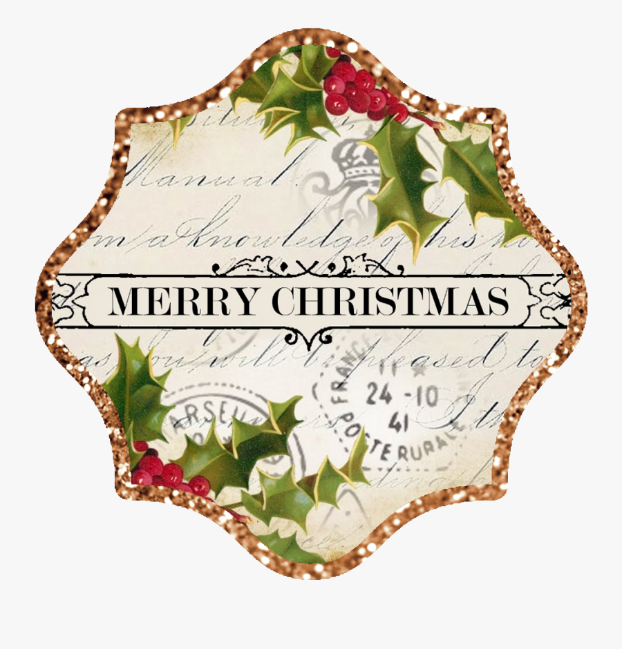 Clip Art Library Download Vintage Merry Christmas Clipart - Vintage Merry Christmas Tag Free Printable, Transparent Clipart
