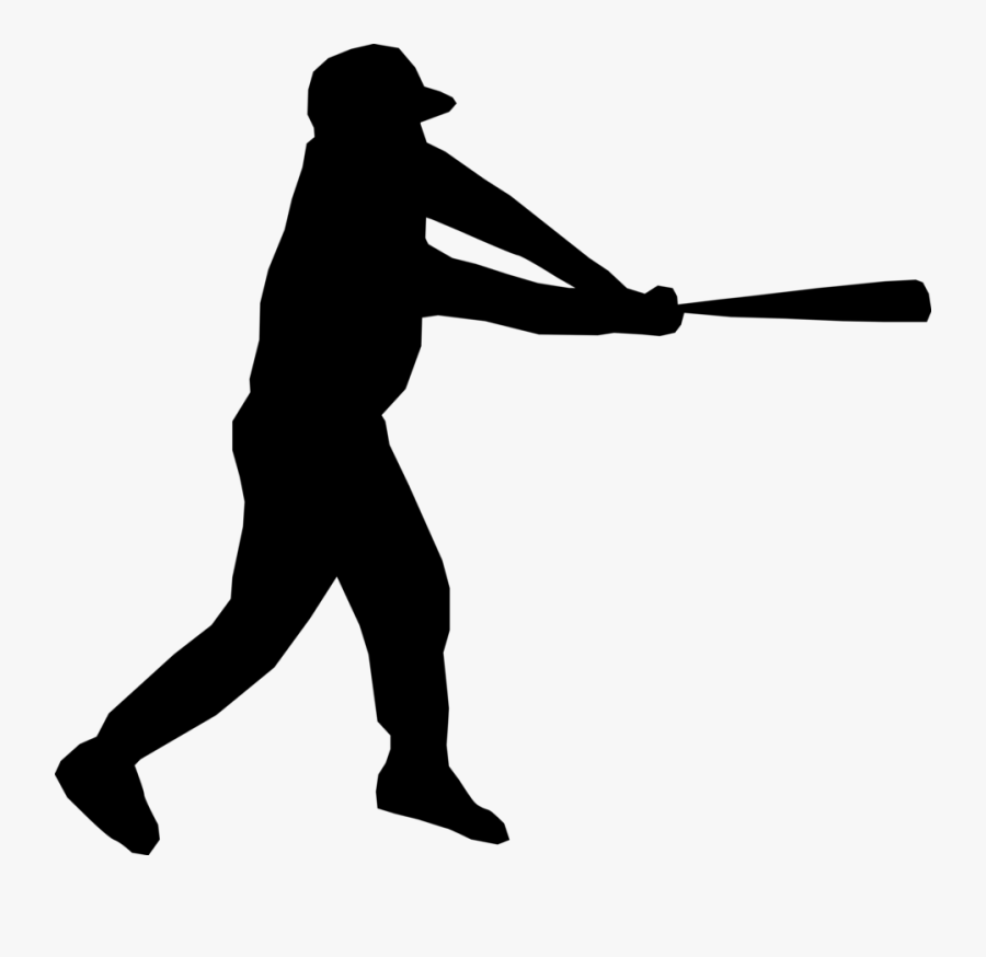 Baseball Clipart Black And White Free - Baseball Player Silhouette Png, Transparent Clipart