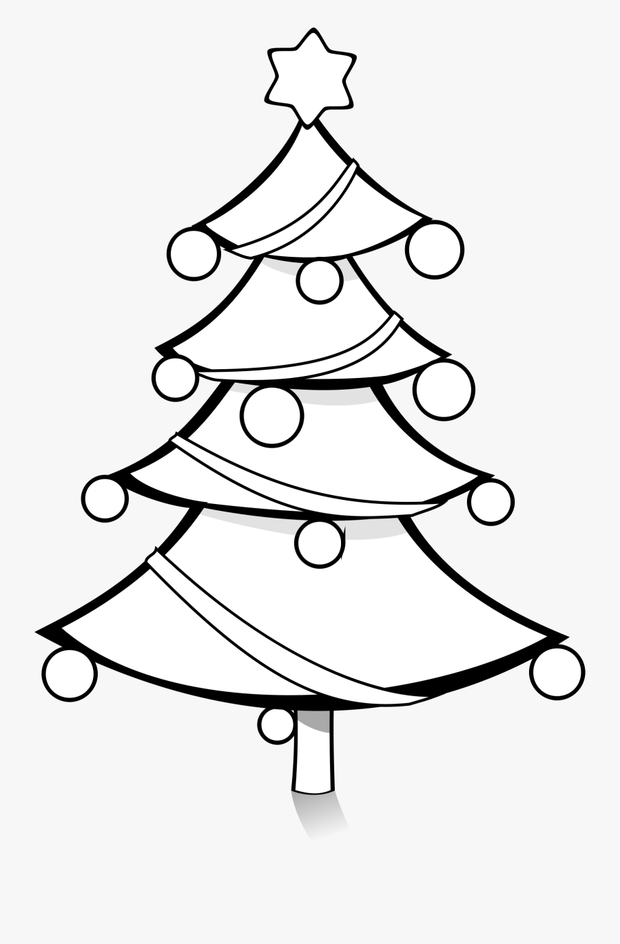 Christmas Tree Black And White Black And White Xmas - Christmas Tree Coloring Clipart, Transparent Clipart