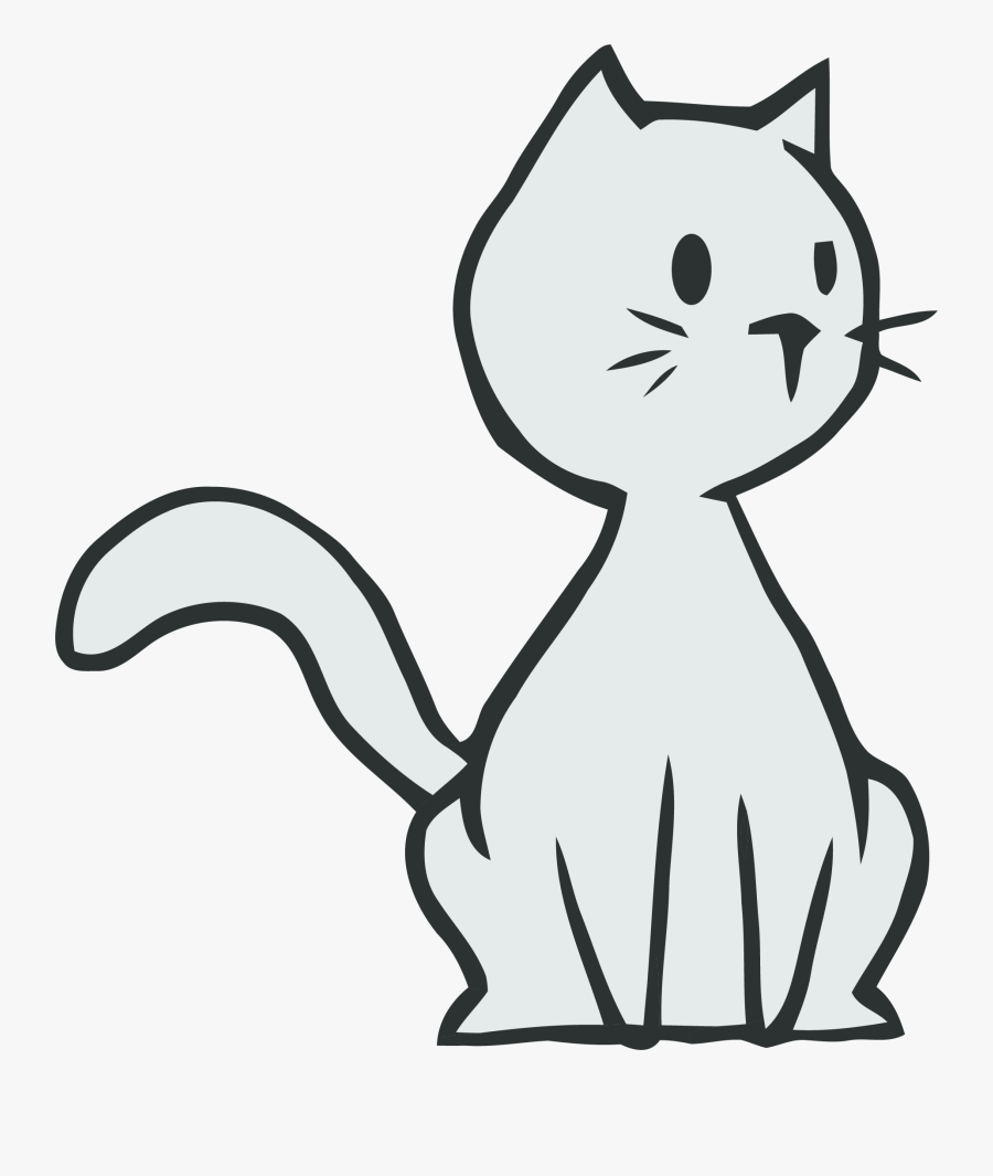 Thinking Cat Clipart Png - Quick Easy Cat Drawing, Transparent Clipart