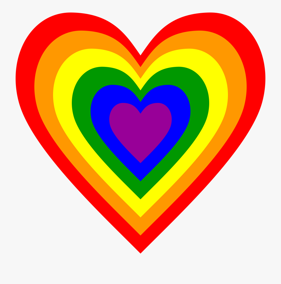 Rainbow Heart, Transparent Clipart