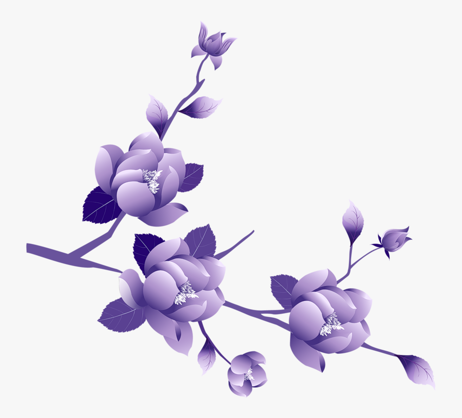 Transparent Painted Large Purple Flower Clipsrt - Purple Flower Gif Png, Transparent Clipart