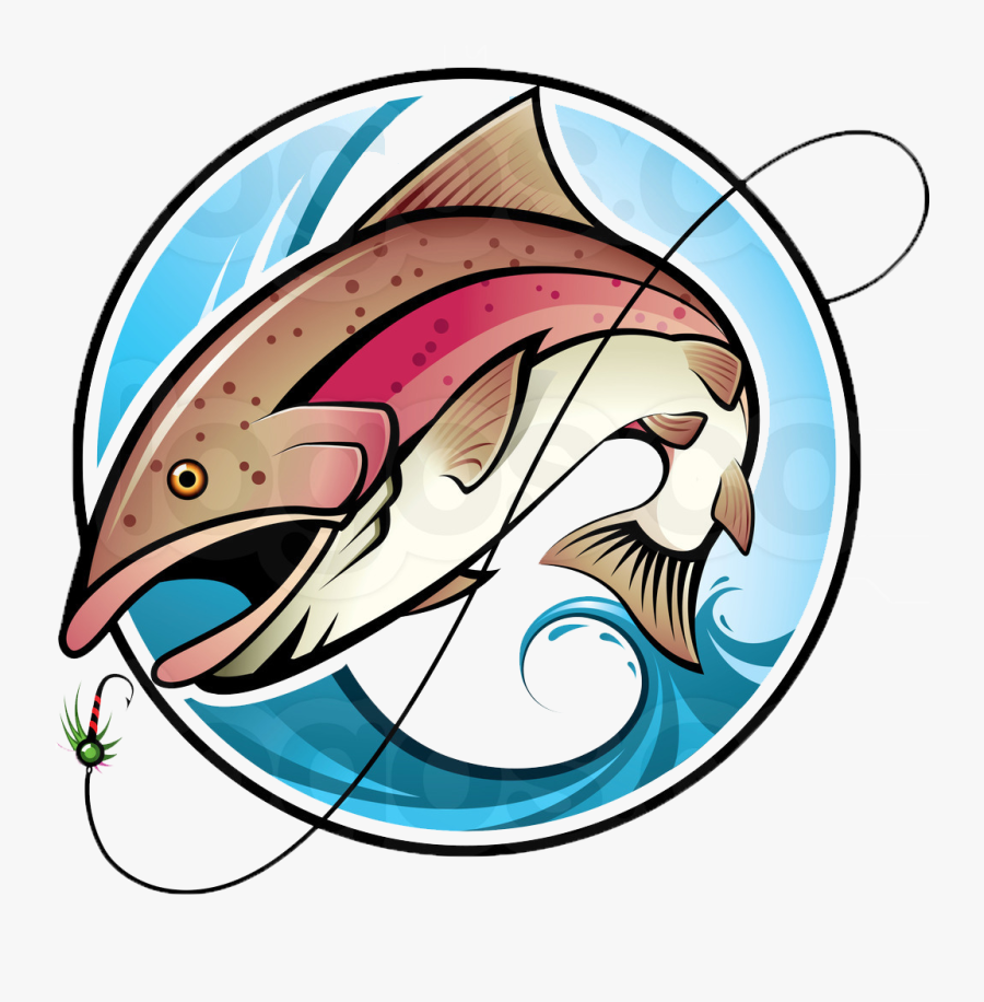 Fish Clipart Vector Illustration - Rainbow Trout Fishing Cartoon, Transparent Clipart