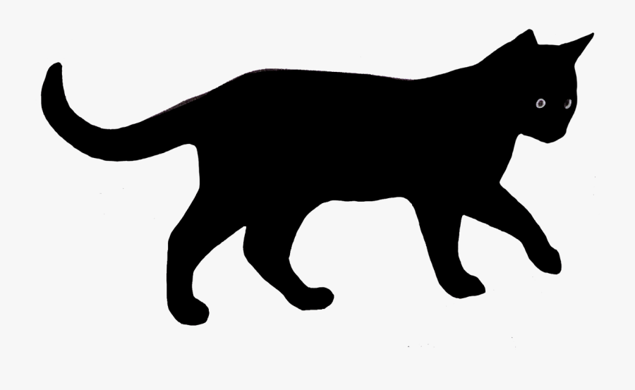Silhouette Of Walking Cat - Black Cat Clipart, Transparent Clipart