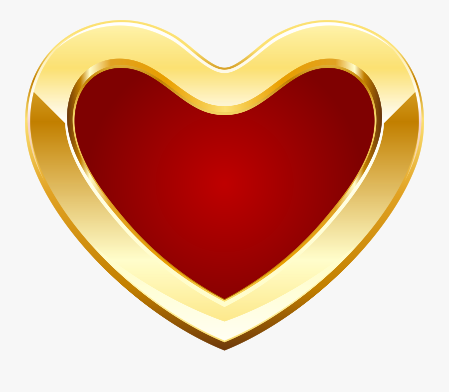 Red And Gold Heart Png Clipart - Dil Png, Transparent Clipart