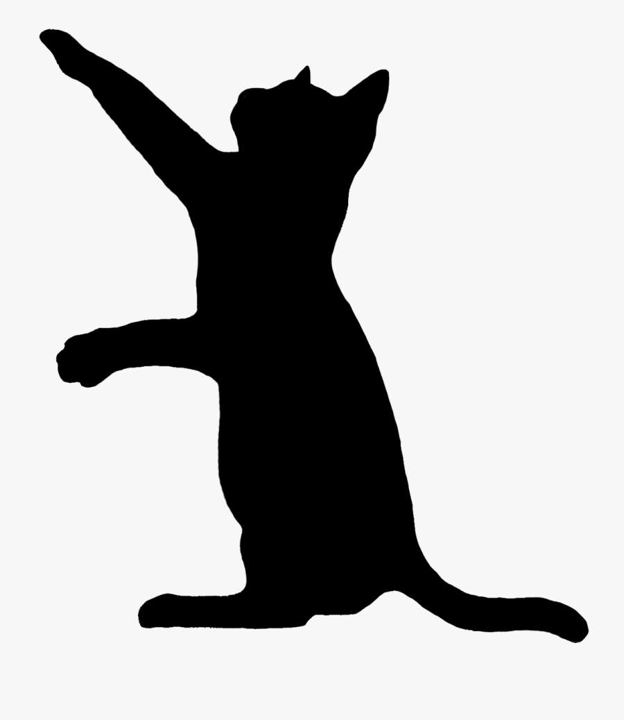 Playing Cat Silhouette, Transparent Clipart