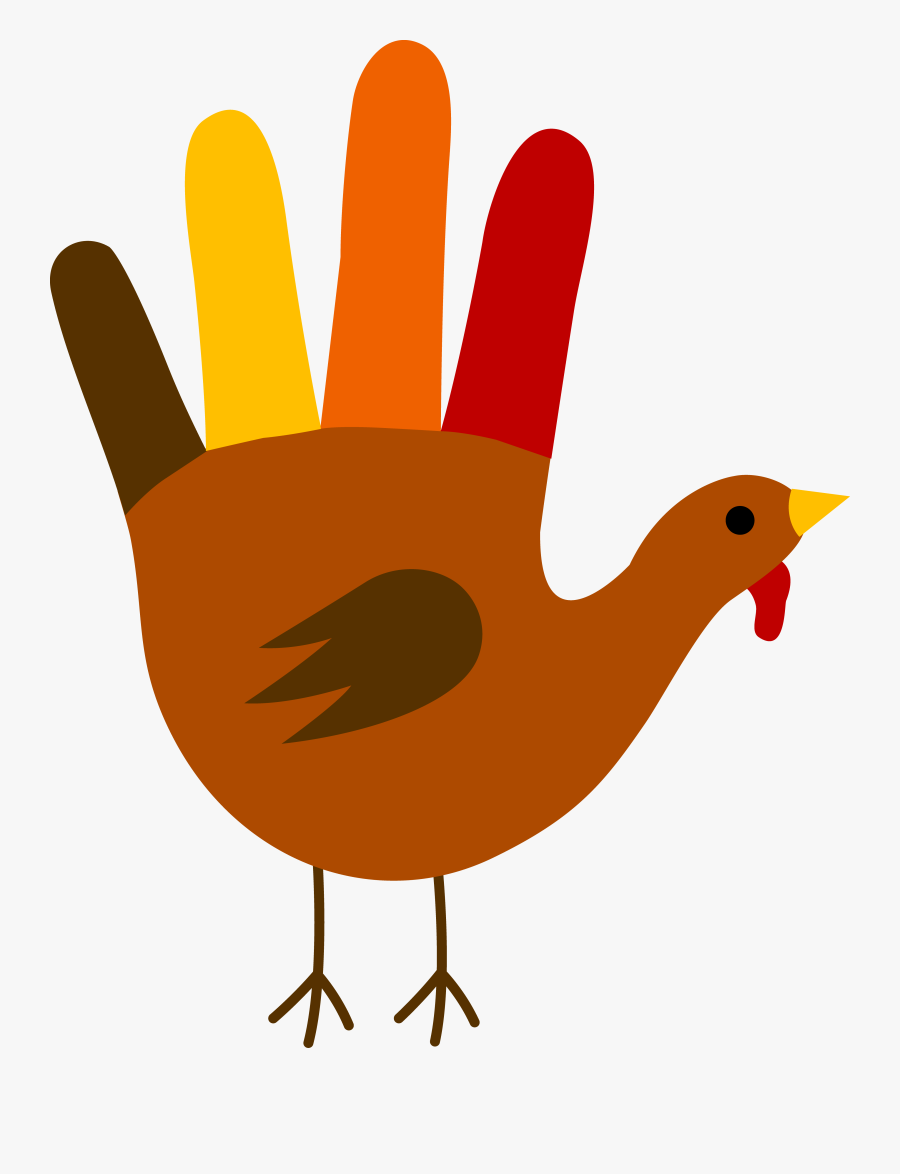 Turkey Clipart Simple - Thanksgiving Hand Turkey, Transparent Clipart