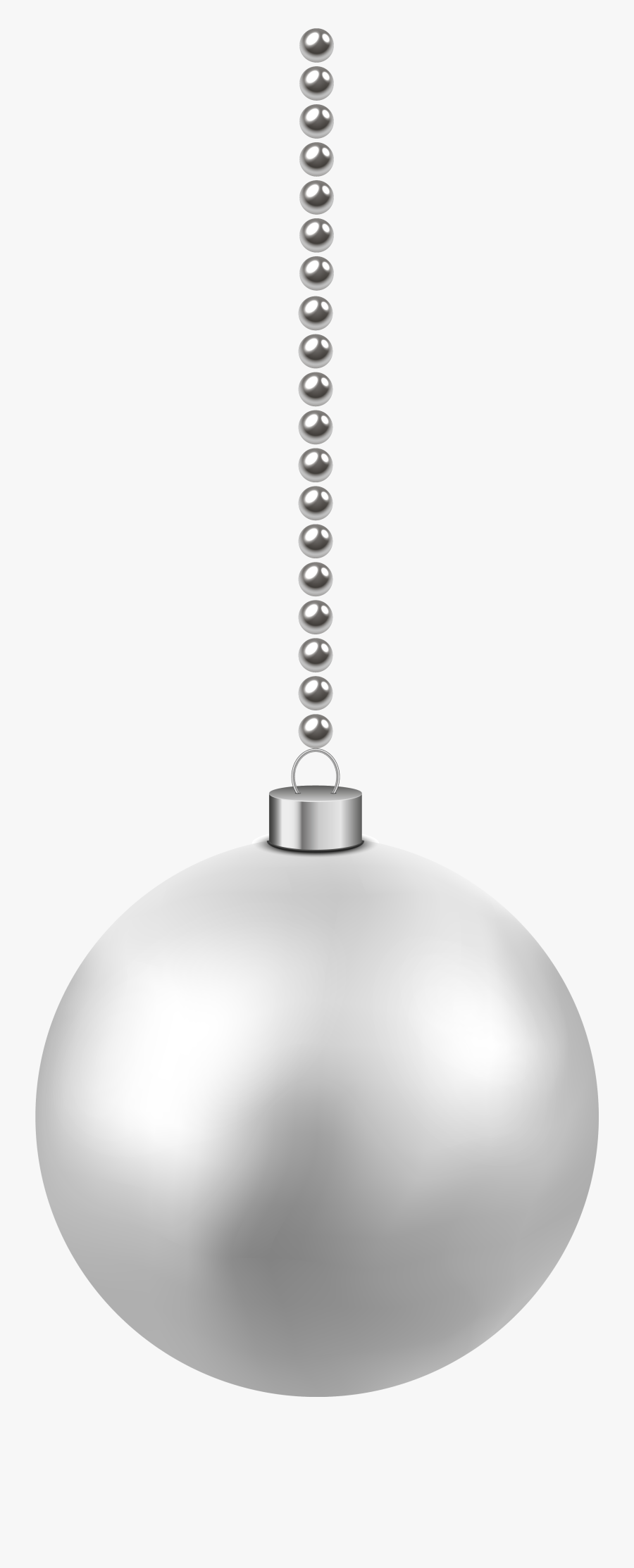 White Christmas Clipart - Hanging Christmas Ball Silver, Transparent Clipart