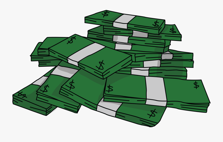 Free Stacks Of Money 2 High Resolution Clip Art - Stacks Of Money Clipart, Transparent Clipart