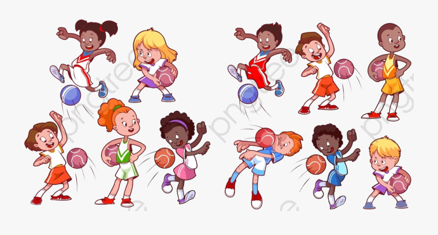 Hand Painted Child Kicking, Kids Playing Football, - Kids Playing Dodgeball Cartoon, Transparent Clipart