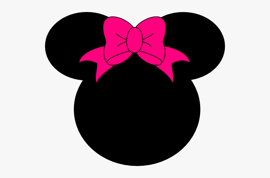 Pink - Minnie - Mouse - Png - Black Minnie Mouse Head, Transparent Clipart