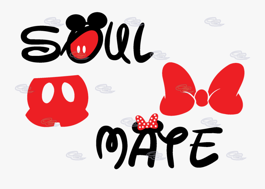 Soul Mate Mickey Mouse Pants Minnie Mouse Bow Married - Soul Mate Mickey, Transparent Clipart