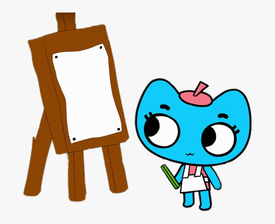 Kate The Artist Working On Canvas - Cartoon, Transparent Clipart