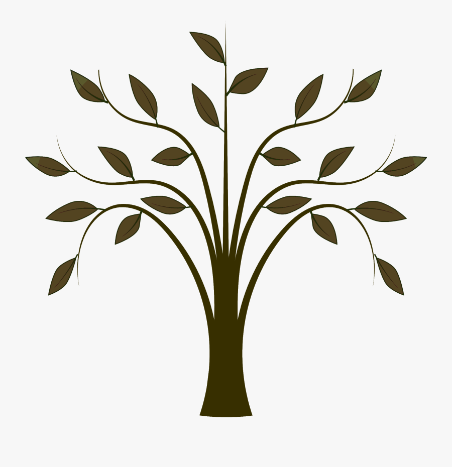 Transparent Genealogy Clipart - Tree Cartoon With Leaves, Transparent Clipart