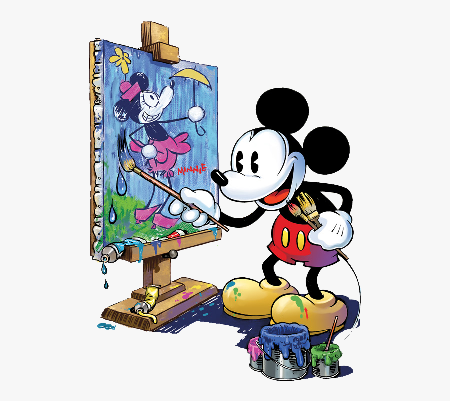 Disney Painting Clipart And More - Mickey Mouse Doing Painting, Transparent Clipart