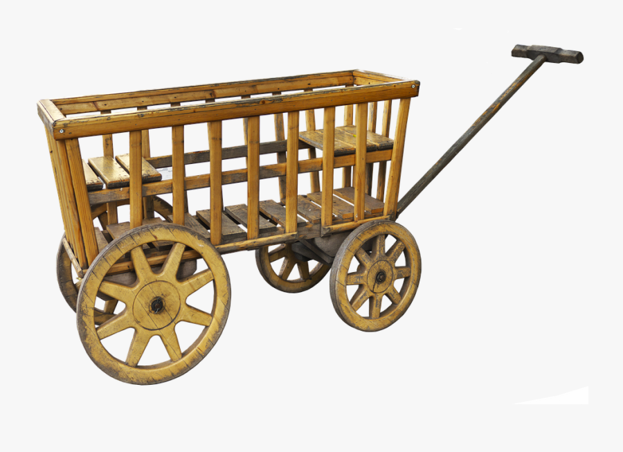 Carts Clipart Wooden Wagon - Wood Stroller, Transparent Clipart