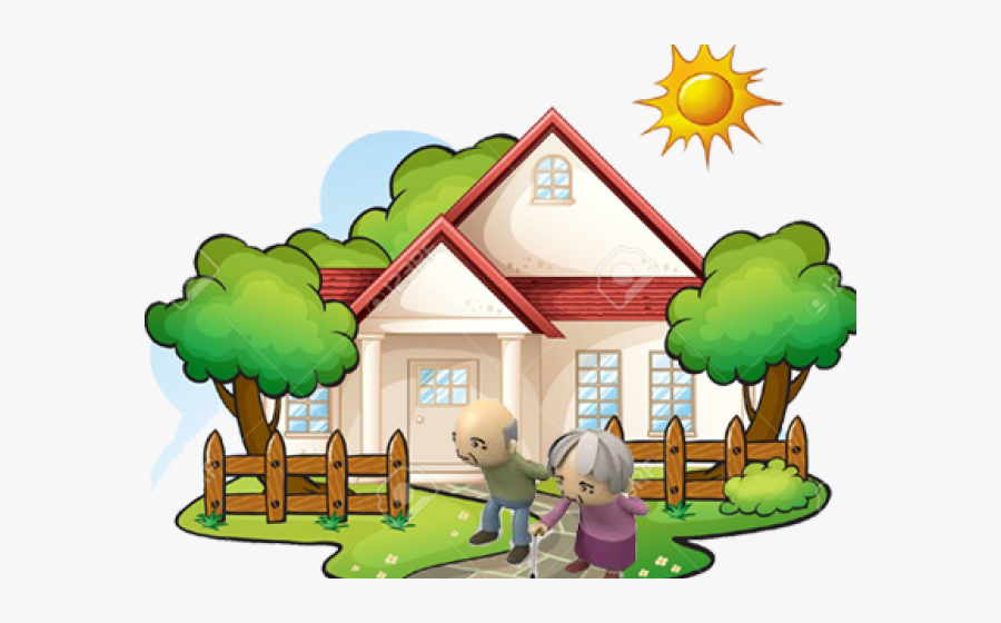 Old Clipart Old Age - Beautiful Easy Scenery Drawing House, Transparent Clipart