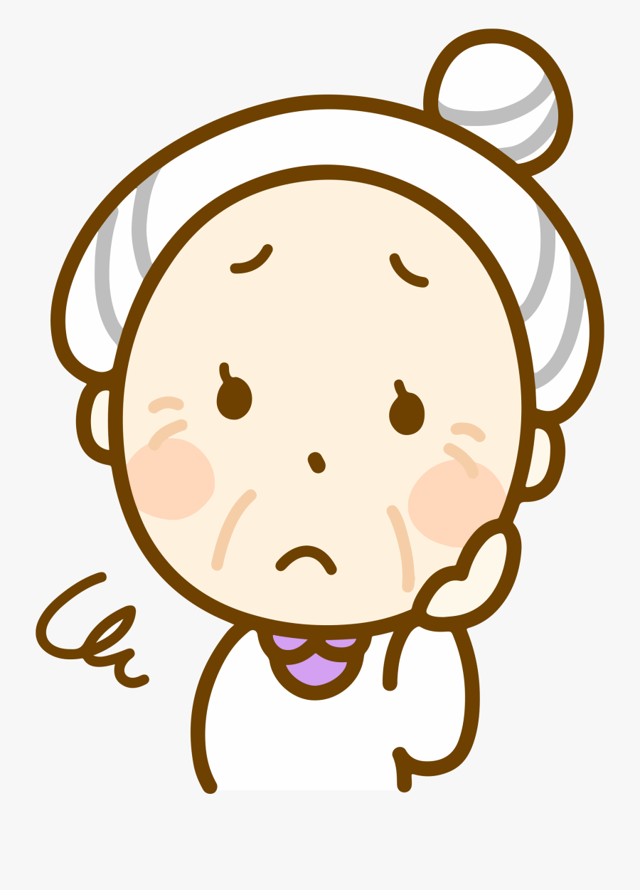 Worried Old Woman - Old Woman Clipart Smile, Transparent Clipart