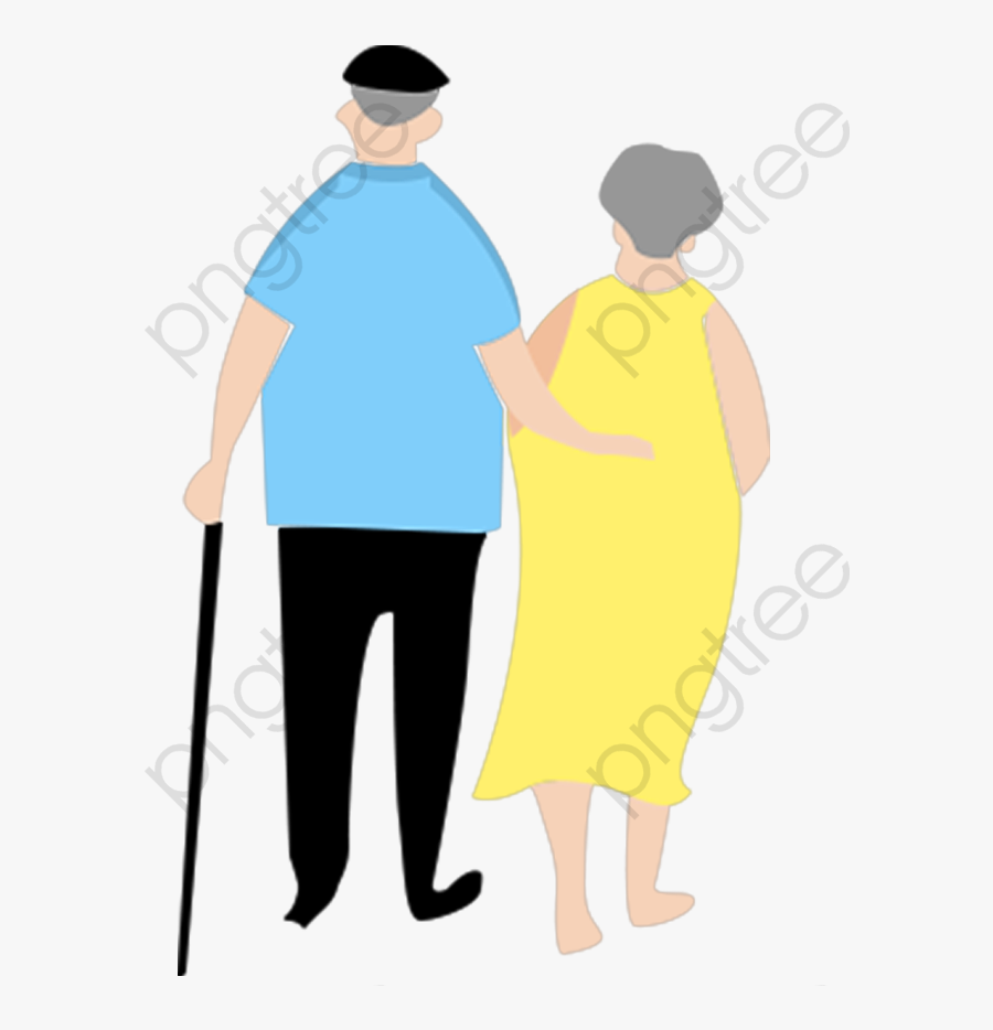 Flattened Old Man Back Png Material - Illustration, Transparent Clipart