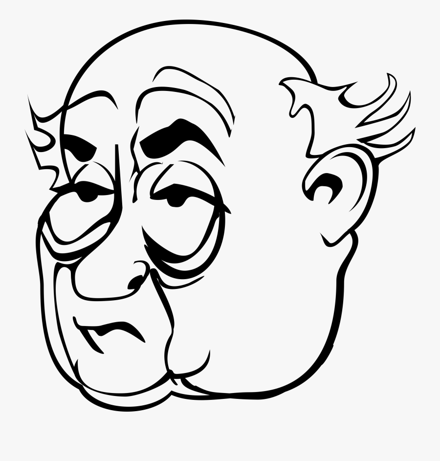 Male Facial Cliparts - Old Man Face Cartoon, Transparent Clipart