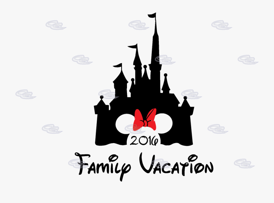 Cinderella Castle Minnie Mouse Head Cute Red Bow Family - Disney Castle With Mickey Head, Transparent Clipart