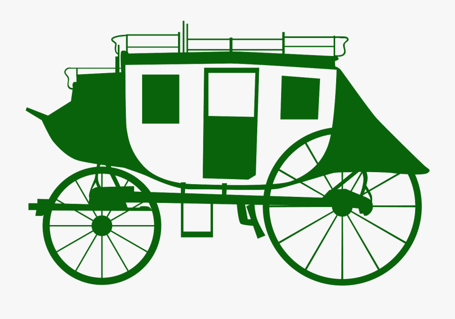 Stagecoach Silhouette, Transparent Clipart