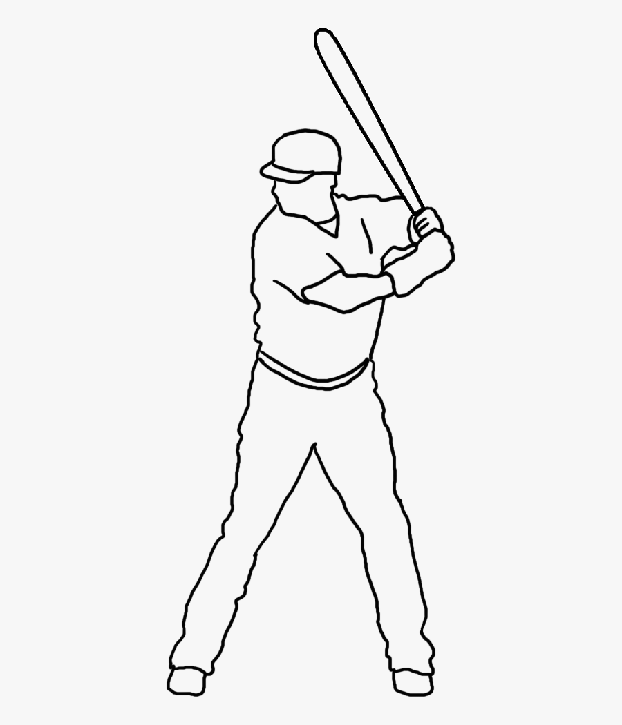Baseball Batter - Baseball Silhouette Black And White, Transparent Clipart