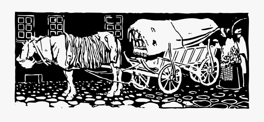 Art,monochrome Photography,text - Transport Bullock Cart Army, Transparent Clipart