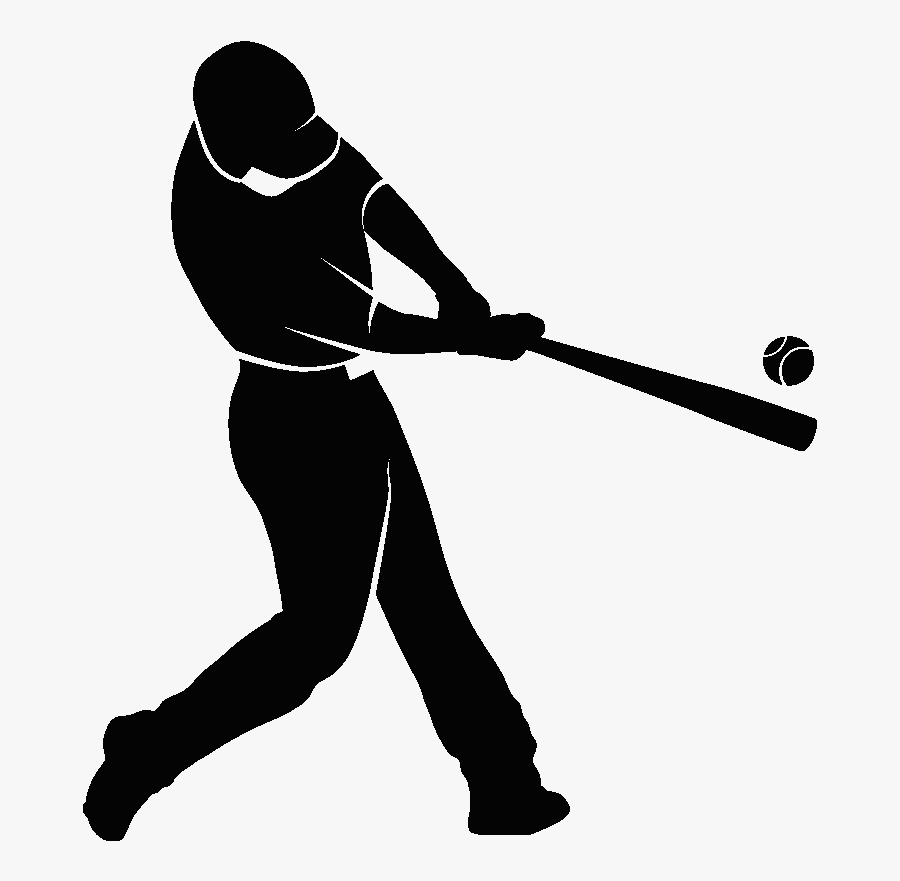 Baseball Bats Home Run Baseball Player Stencil - Baseball Stencil, Transparent Clipart