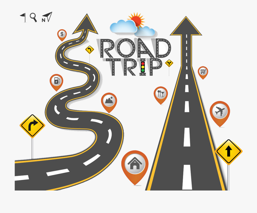 Maps Clipart Road Trip - Road Trip Vector, Transparent Clipart
